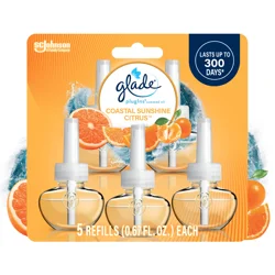 Glade PlugIns Coastal Sunshine Citrus Scented Oil Refills 5 - 0.67 fl oz Each