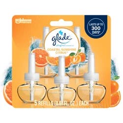 Glade PlugIns Coastal Sunshine Citrus Scented Oil Refills 5 - 0.67 fl oz Each