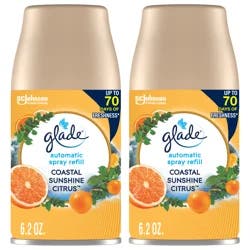 Glade Value Pack Coastal Sunshine Citrus Automatic Spray Refill 2 - 6.2 oz Cans