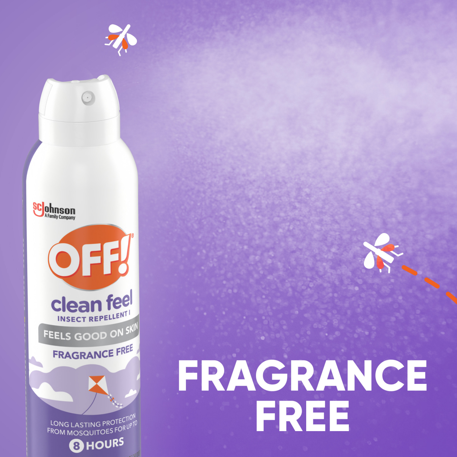 slide 3 of 8, OFF! Clean Feel Picaridin Mosquito Repellent, Everyday Aerosol Bug Spray, 5 oz, 5 oz