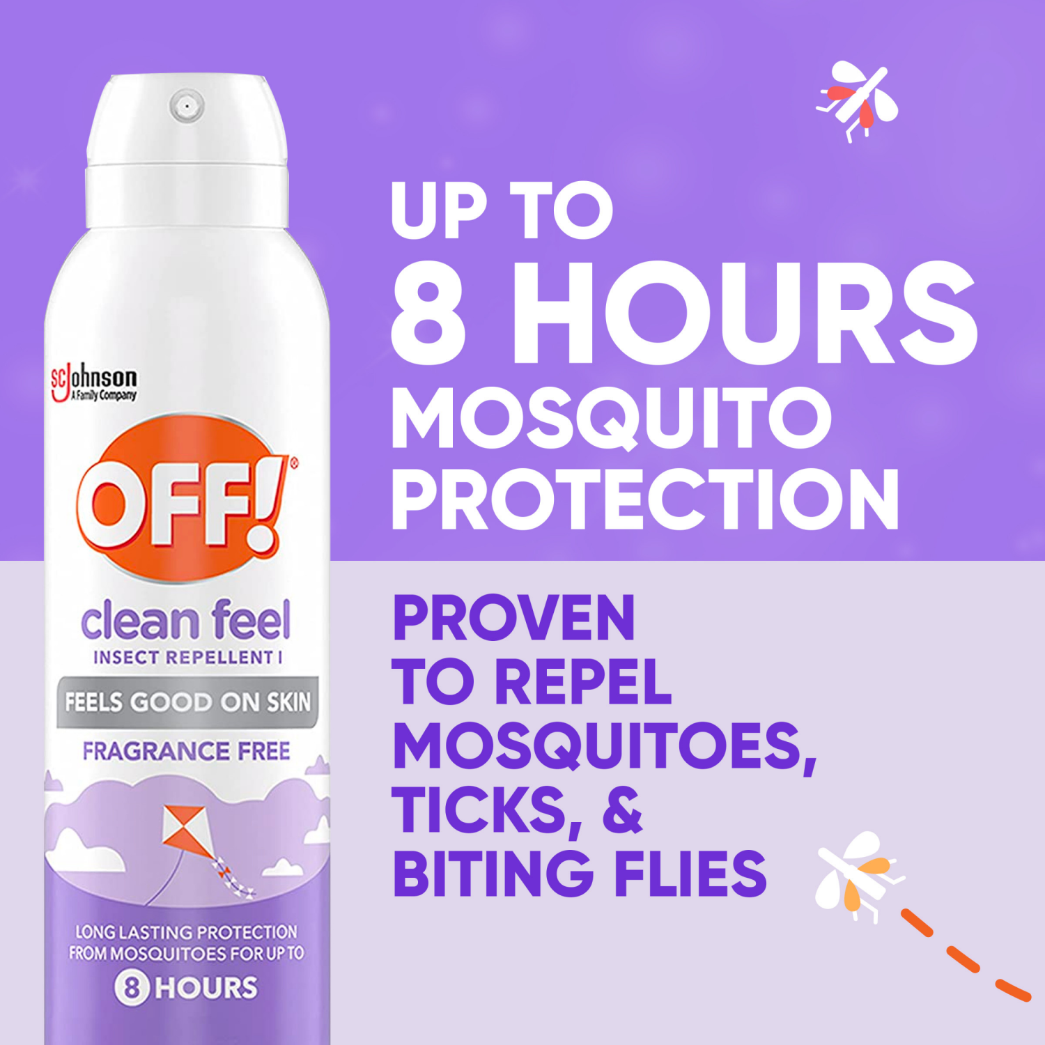 slide 4 of 8, OFF! Clean Feel Picaridin Mosquito Repellent, Everyday Aerosol Bug Spray, 5 oz, 5 oz