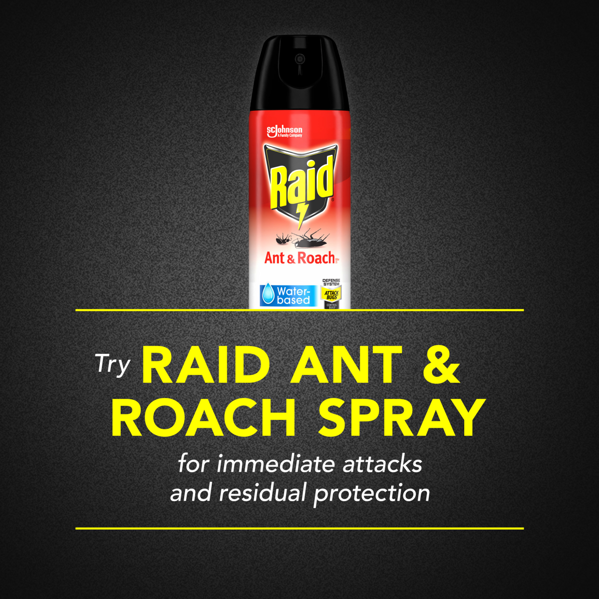 slide 6 of 8, Raid Ant & Roach Indoor Bug Spray, Water-Based Aerosol Insecticide for home, 17.5 oz, 17.50 oz