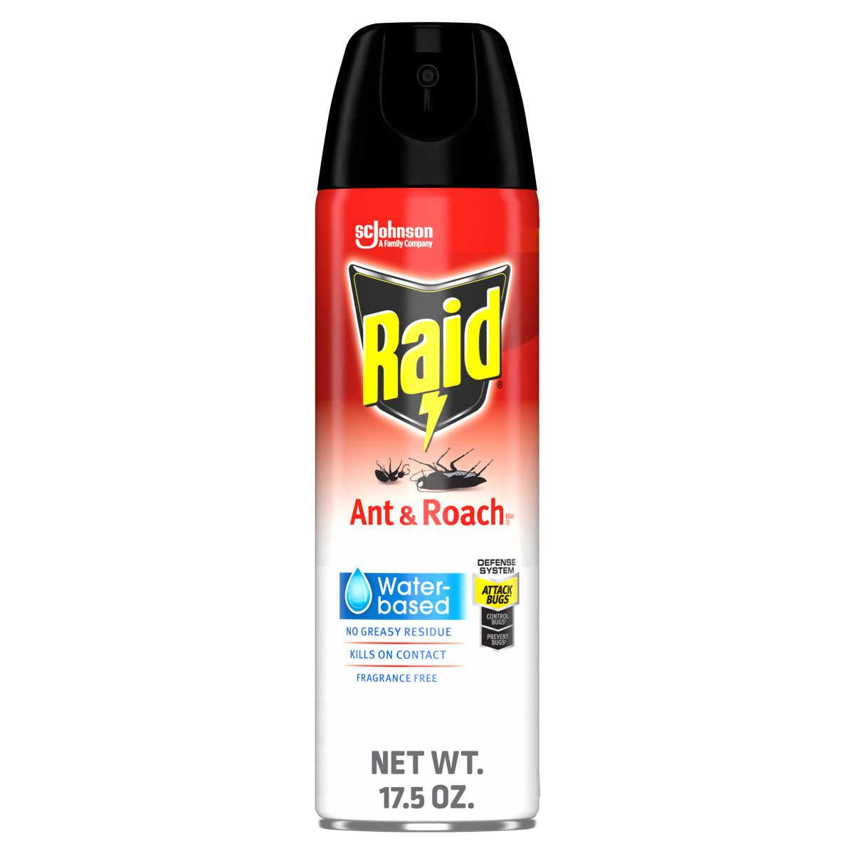 slide 1 of 8, Raid Ant & Roach Indoor Bug Spray, Water-Based Aerosol Insecticide for home, 17.5 oz, 17.50 oz