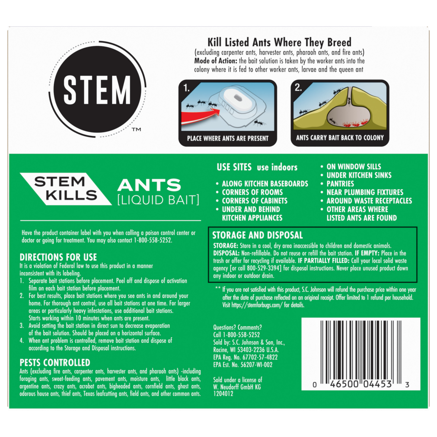 slide 2 of 8, STEM Liquid Ant Bait, Kills Ants, Spill Proof, [Includes 4 Bait Stations], 4 ct