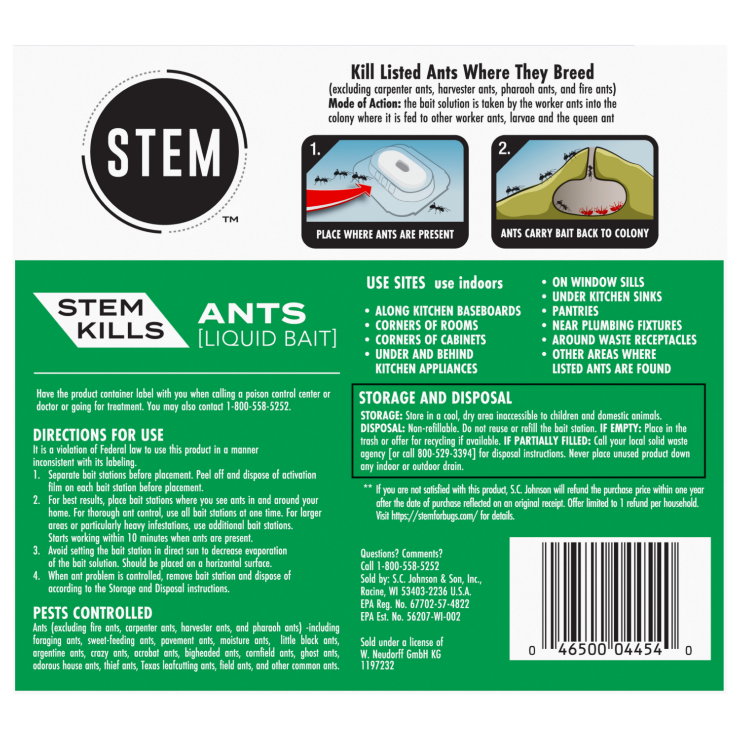 slide 2 of 8, STEM Liquid Ant Bait, Kills Ants, Spill Proof, [Includes 8 Bait Stations], 8 ct