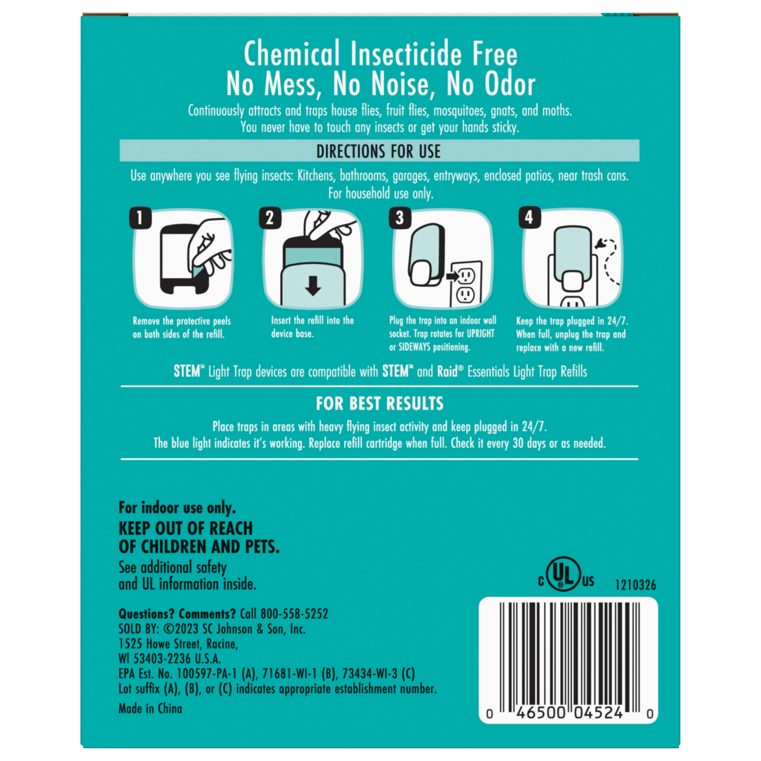 slide 2 of 8, STEM Light Trap, Attracts and Traps Flying Insects, Emits Soft Blue Light, [Includes Starter Kit with 1 Light Trap and 1 Cartridge], 1 ct