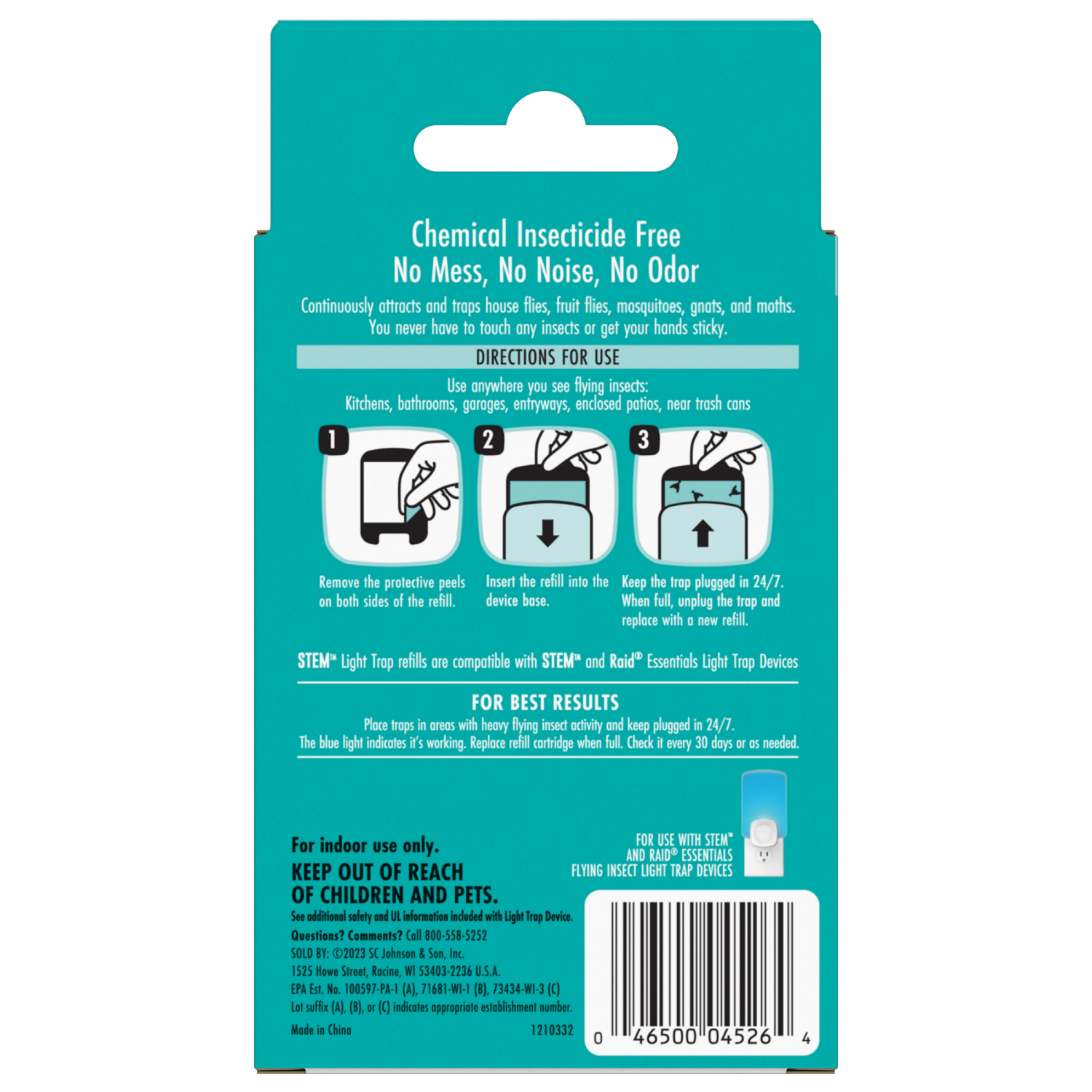 slide 2 of 8, Stem Flying Insects Light Trap Refills 2 Each, 2 ct