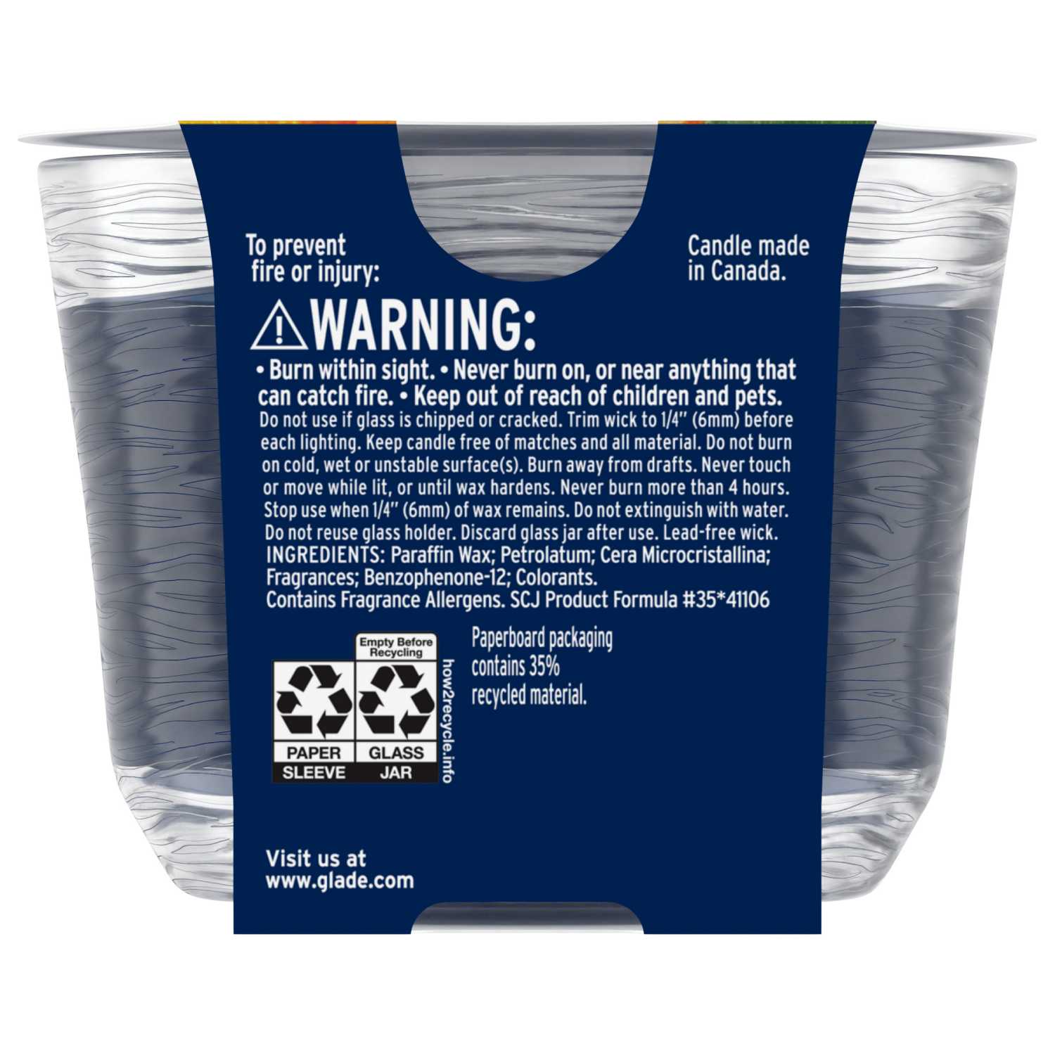 slide 2 of 8, Glade 3-Wick Candle, Smooth Bourbon & Oak, 6.8 Oz, 1 Count, 6.80 oz