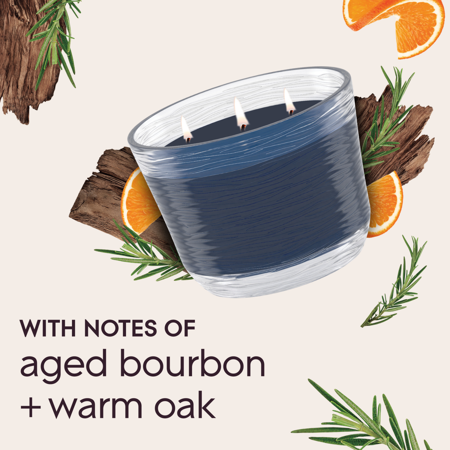 slide 3 of 8, Glade 3-Wick Candle, Smooth Bourbon & Oak, 6.8 Oz, 1 Count, 6.80 oz