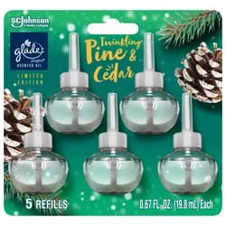 Glade PlugIns Scented Oil Air Freshener - Twinkling Pine & Cedar Refill - 3.35oz/5pk