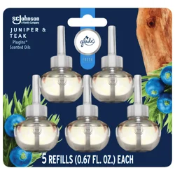 Glade PlugIns Fresh Juniper Teak Scented Oil Refills 5 - 0.67 fl oz Refills