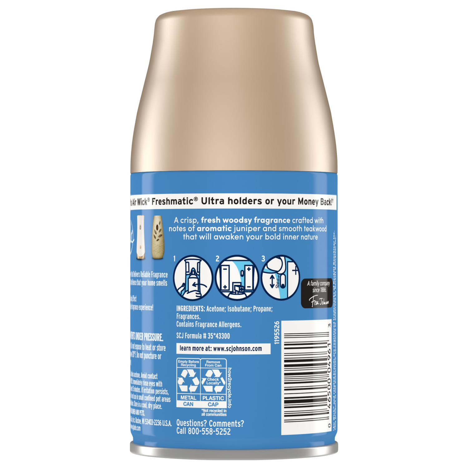 slide 2 of 8, Glade Automatic Spray Air Freshener Refills, Juniper & Teak, Fresh Collection, 6.2 oz
