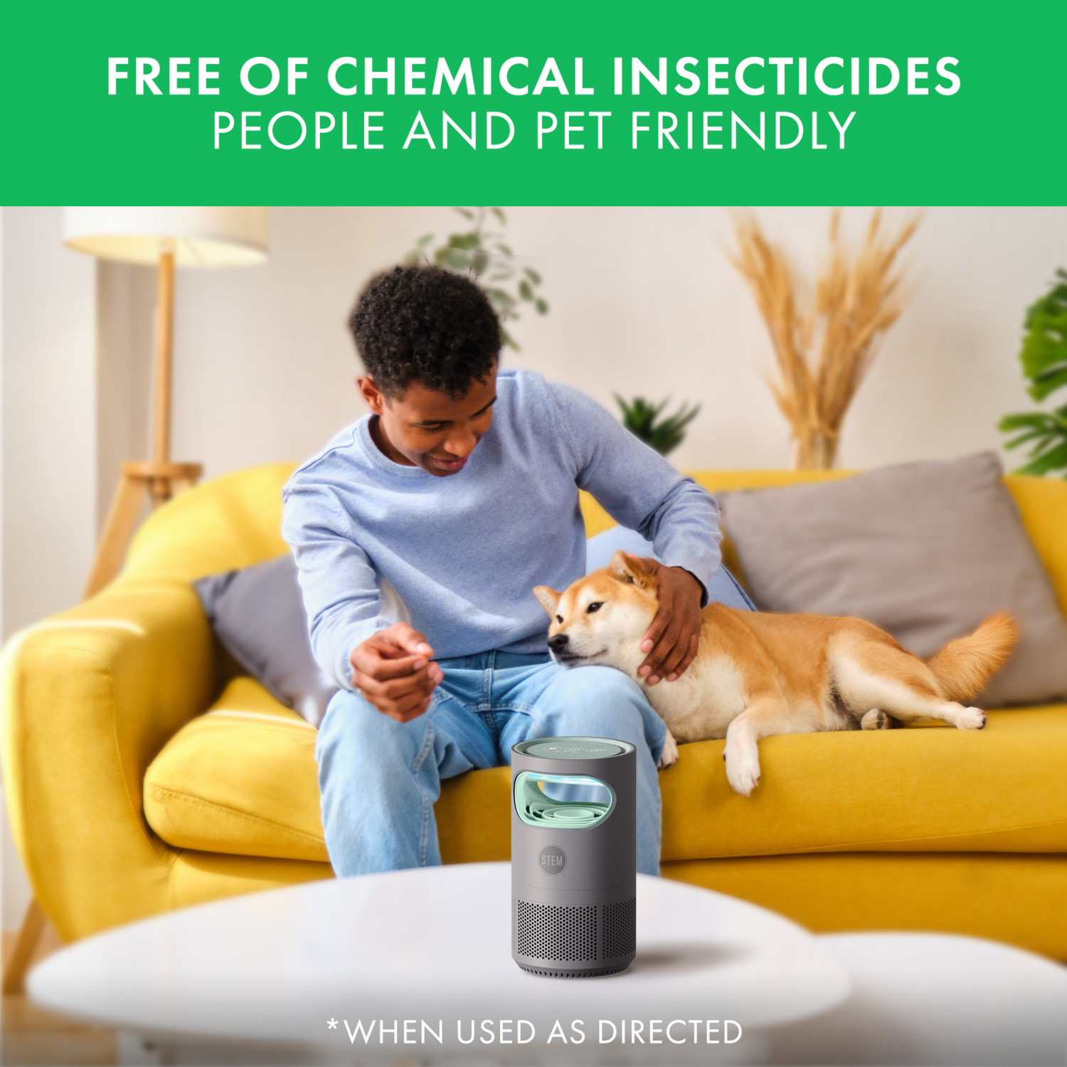 slide 6 of 8, STEM Flying Insect Fan Trap for Indoor Bug Control, Plug-In Fan with UV Light, Starter Kit Includes 1 Device and 5 Glue Traps, 1 ct