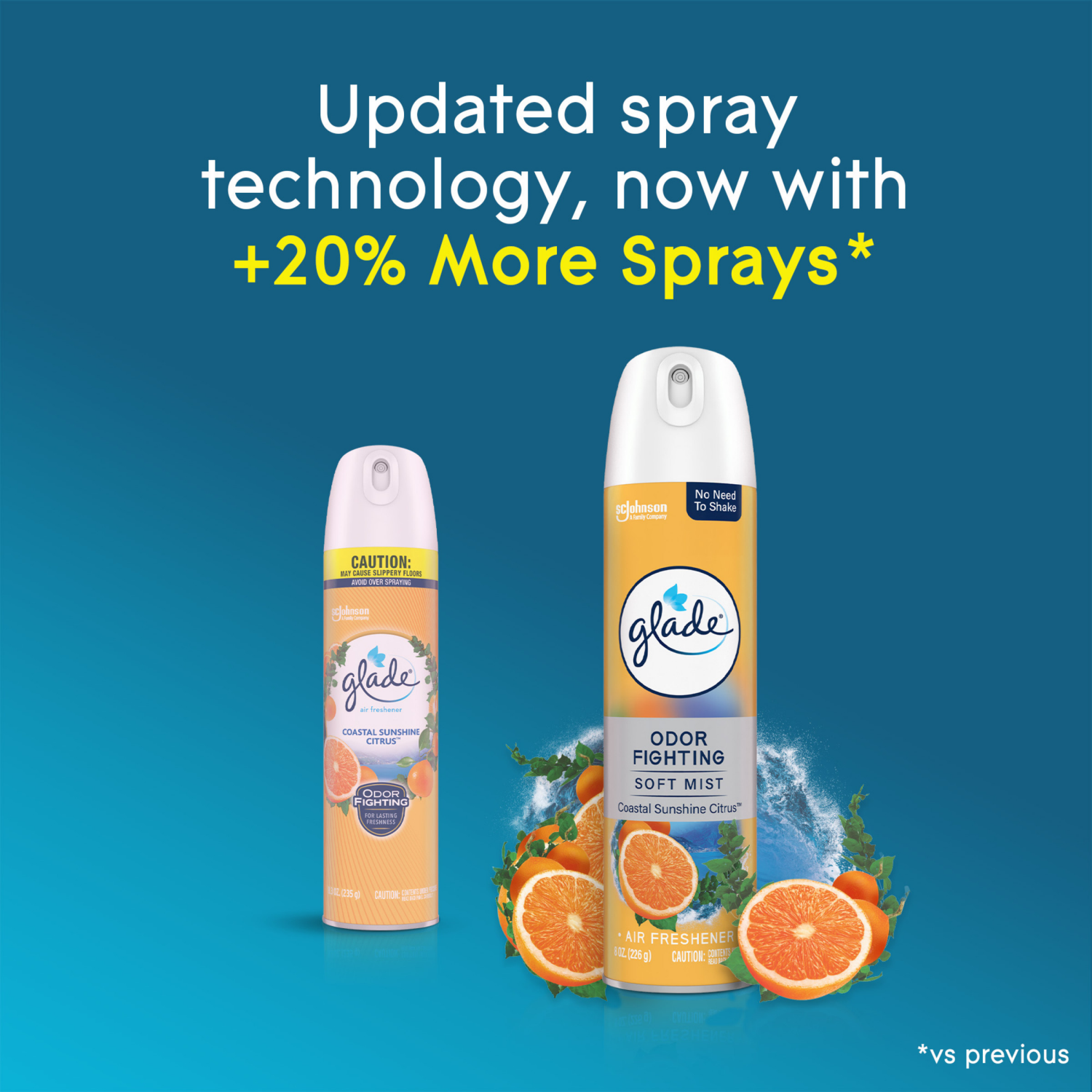 slide 5 of 8, Glade Odor Fighting Soft Mist Air Freshener Room Spray, Coastal Sunshine Citrus, 8.0oz, 1pk, 8 oz