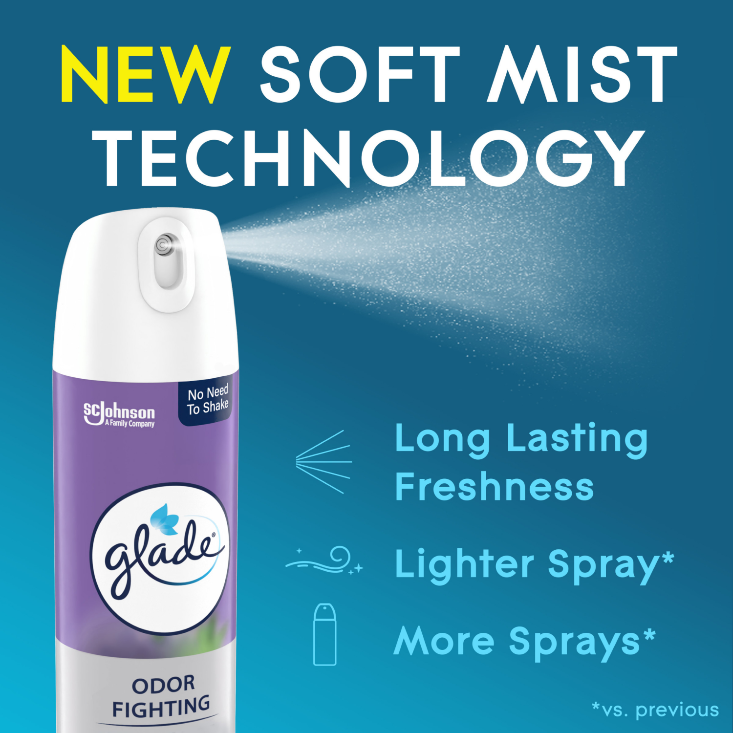 slide 4 of 8, Glade Odor Fighting Soft Mist Air Freshener Room Spray, Tranquil Lavender & Aloe, 8.0oz, 1pk, 8 oz
