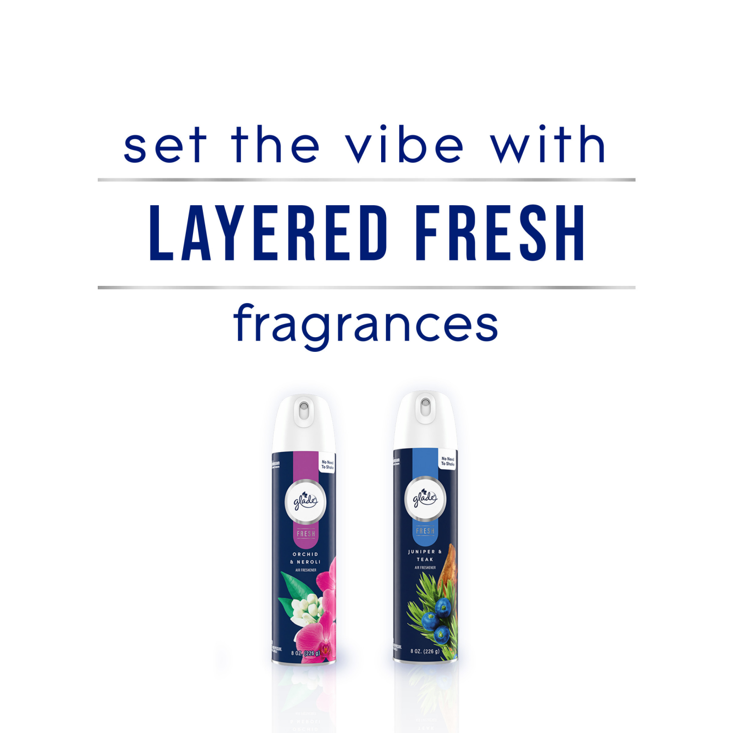 slide 6 of 8, Glade Aerosol Spray, Air Freshener for Home, Juniper & Teak, Fragrance Infused with Essential Oils, Invigorating and Refreshing, with 100% Natural Propellent, 8 oz, 8 oz