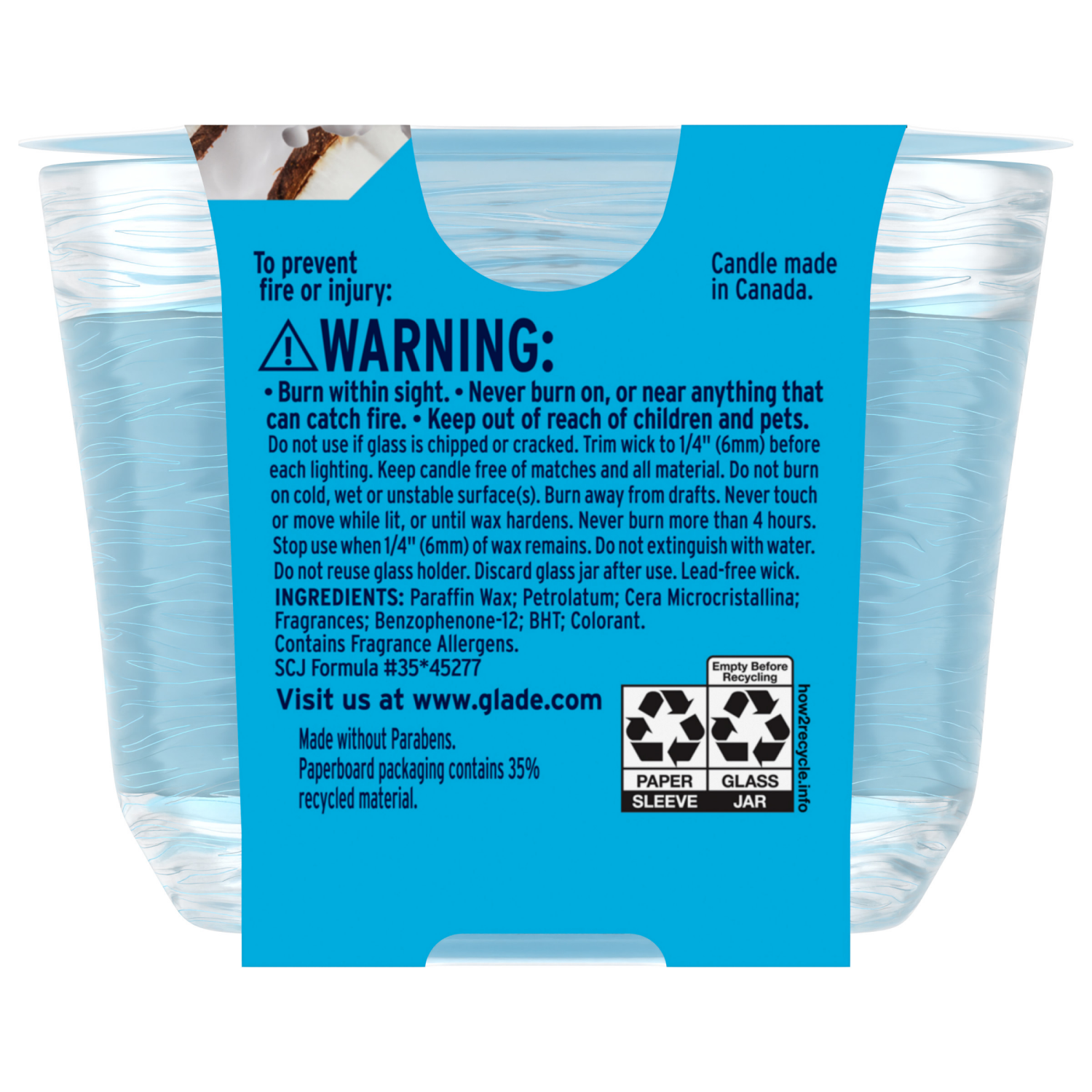 slide 2 of 8, Glade 3 Wick Candles - Cool Coconut - 6.8oz, 6.8 oz