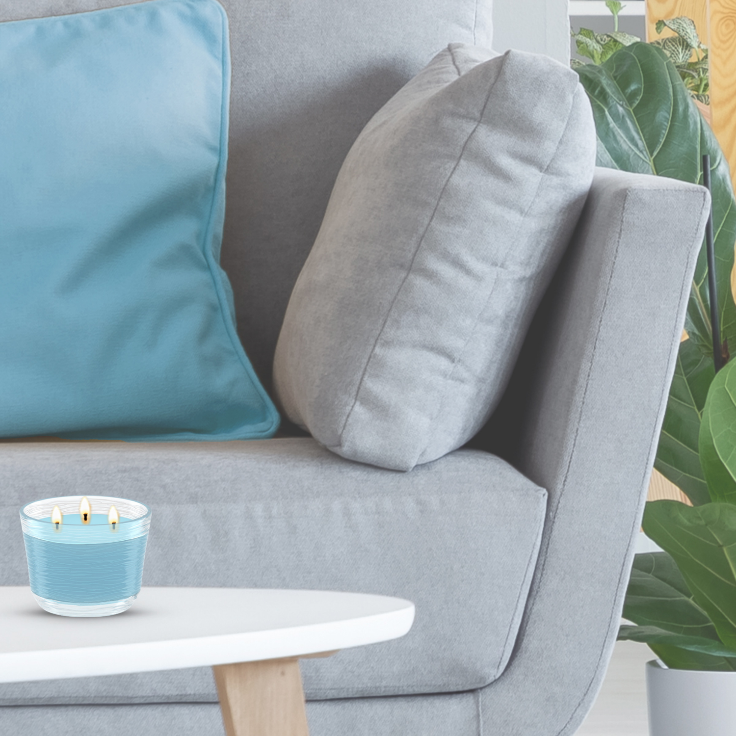 slide 5 of 8, Glade 3 Wick Candles - Cool Coconut - 6.8oz, 6.8 oz