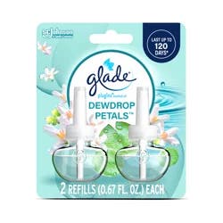 Glade PlugIns Refills Air Freshener, Dewdrop Petals, 1.34 Oz, 2 Count