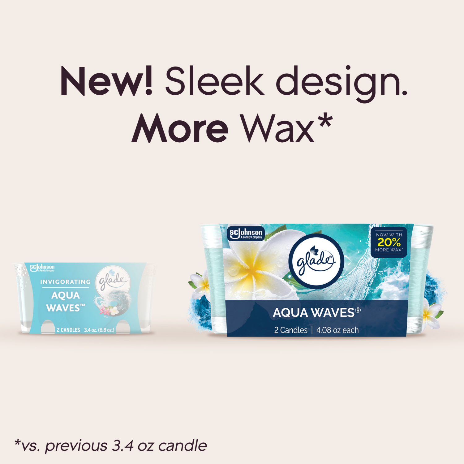 slide 5 of 8, Glade Single Wick Candle, Aqua Waves, 8.16 oz, 2 Count, 8.16 oz, 2 ct