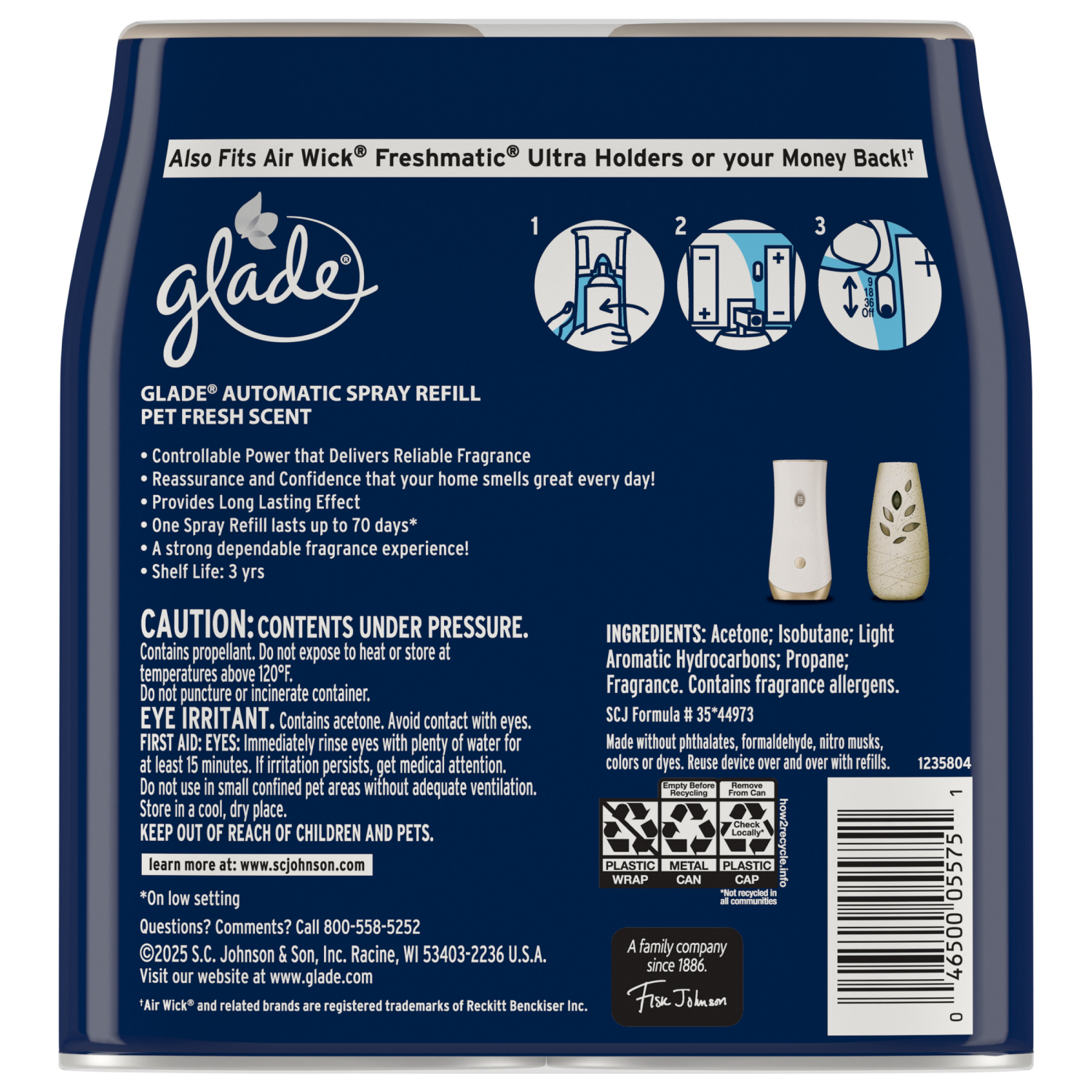 slide 2 of 8, Glade Pet Fresh Scent Automatic Spray Refills Value Pack 2 - 6.2 oz Each, 2 ct