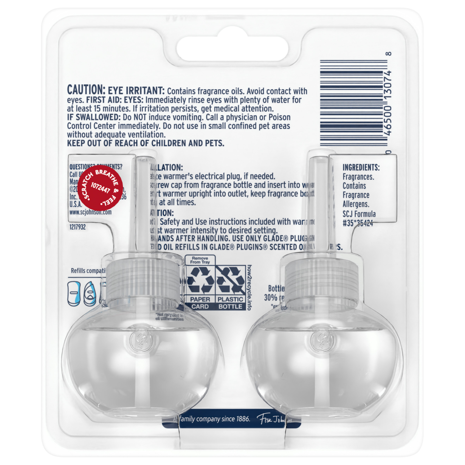 slide 2 of 8, Glade PlugIns Scented Oil 2 Refills, Air Freshener, Apple Cinnamon, Essential Oil Infused Wall Plug In, 1.34 FL OZ, Pack of 2, 2 ct