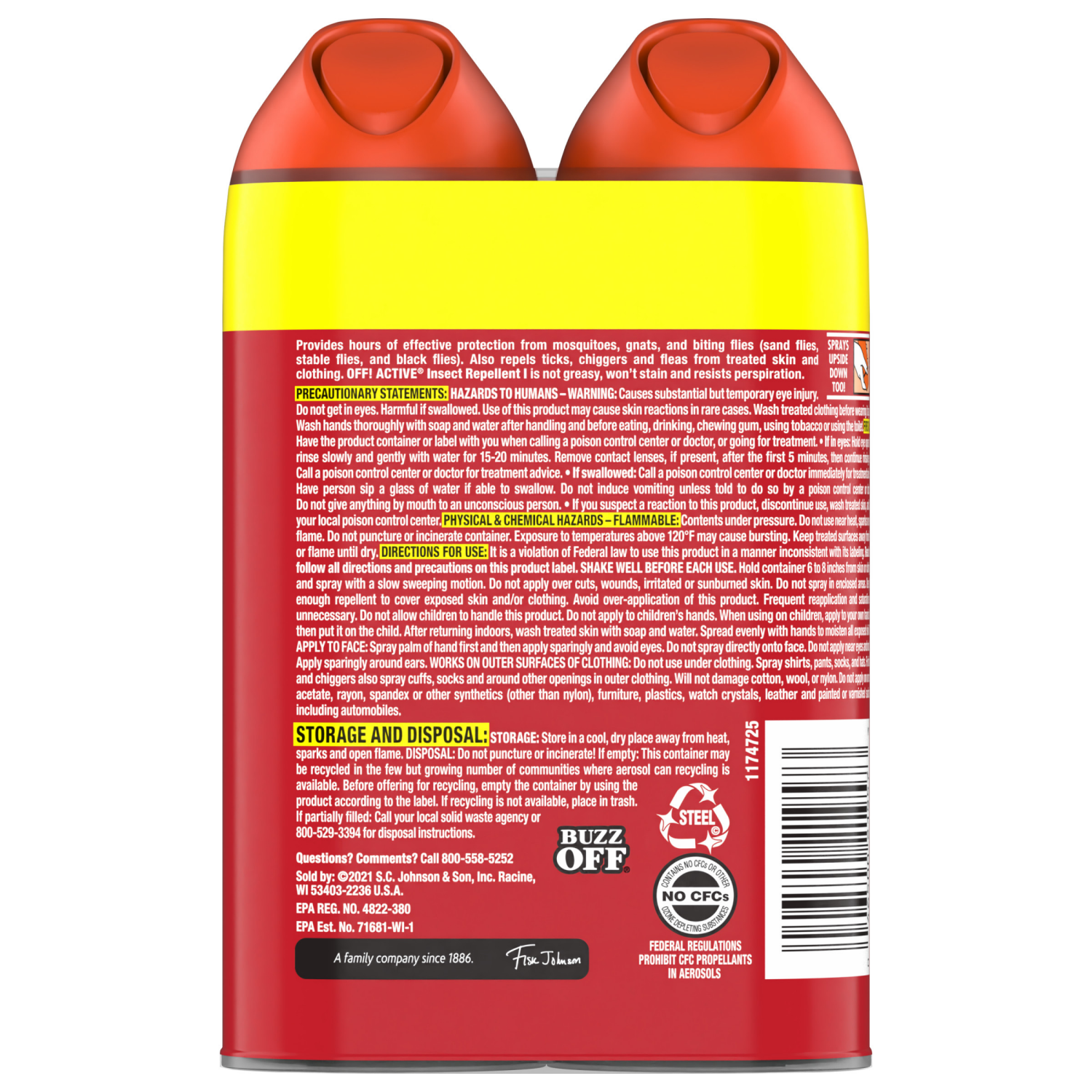 slide 2 of 8, OFF! Active Insect Repellent, Twin Pack, 6 oz