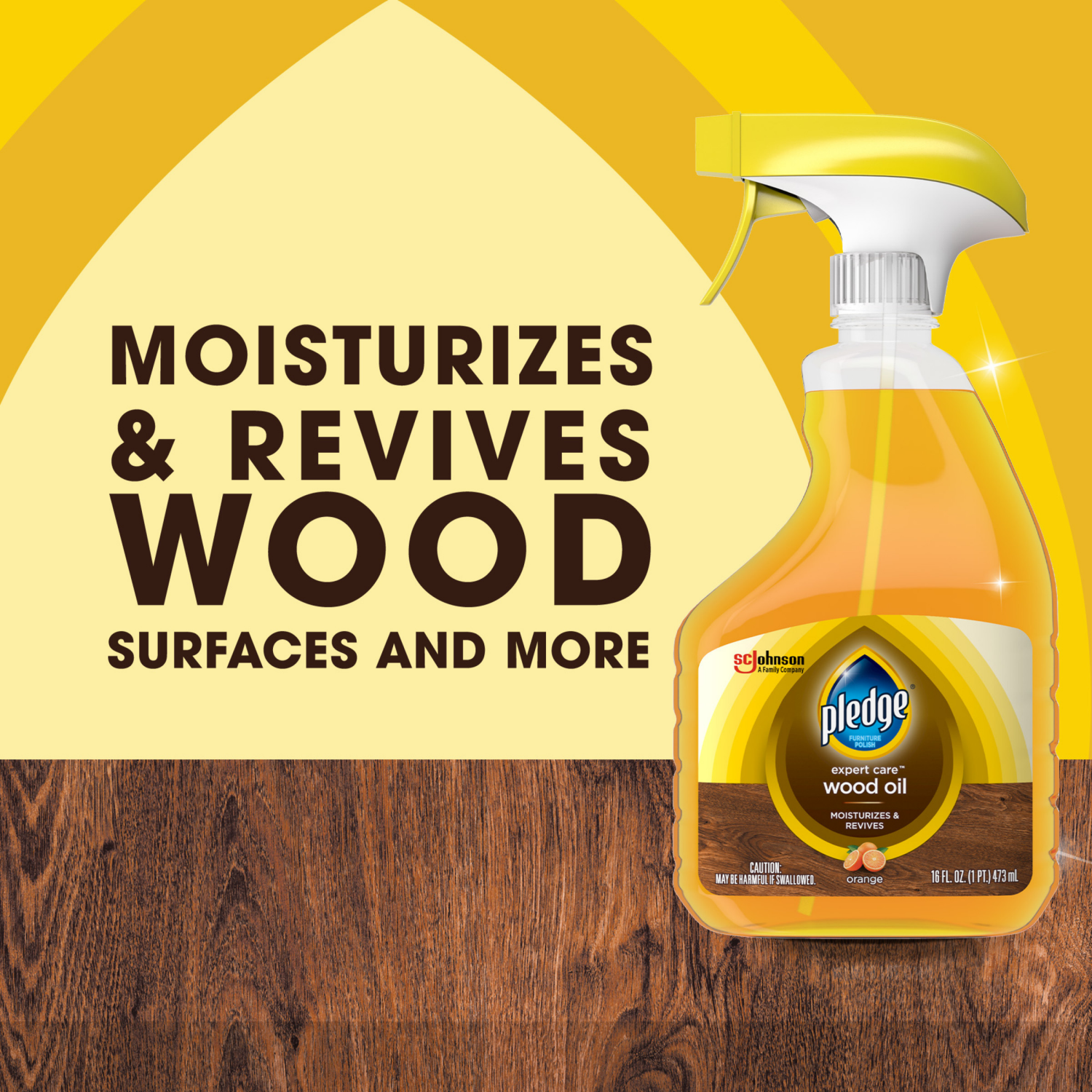slide 4 of 8, Pledge Expert Care Moisturizes & Revives Orange Wood Oil 16 fl oz, 16 fl oz