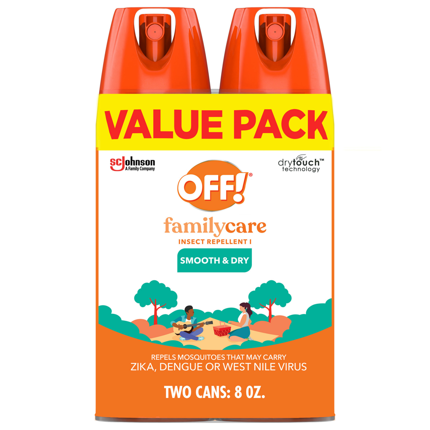 slide 1 of 8, OFF! FamilyCare Smooth & Dry Value Pack Insect Repellent I Value Pack Can 2 ea, 6 oz