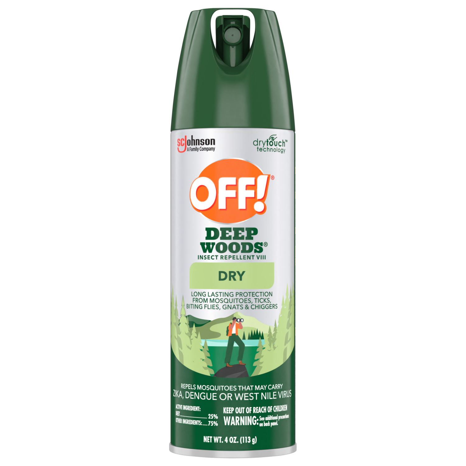 slide 1 of 8, OFF! Deep Woods Insect Repellent VIII, Non-Greasy DEET Mosquito Repellent Dry, 4 oz, 4 oz