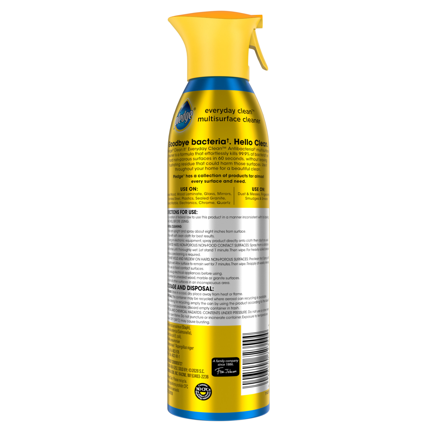 slide 2 of 8, Pledge Everyday Clean™ Multisurface Antibacterial Cleaner, Aerosol, Fresh Citrus, 9.7 oz, 9.7 oz