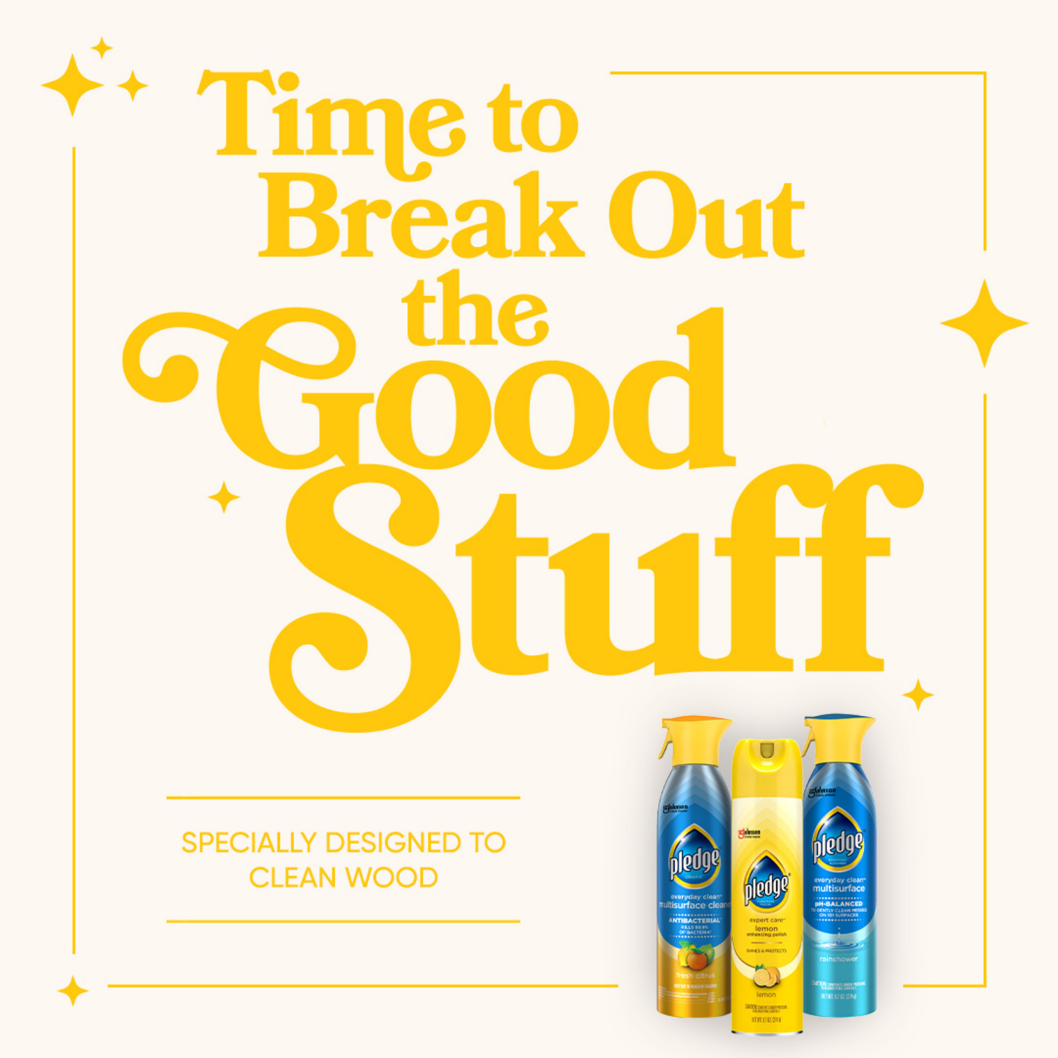 slide 3 of 8, Pledge Everyday Clean™ Multisurface Antibacterial Cleaner, Aerosol, Fresh Citrus, 9.7 oz, 9.7 oz