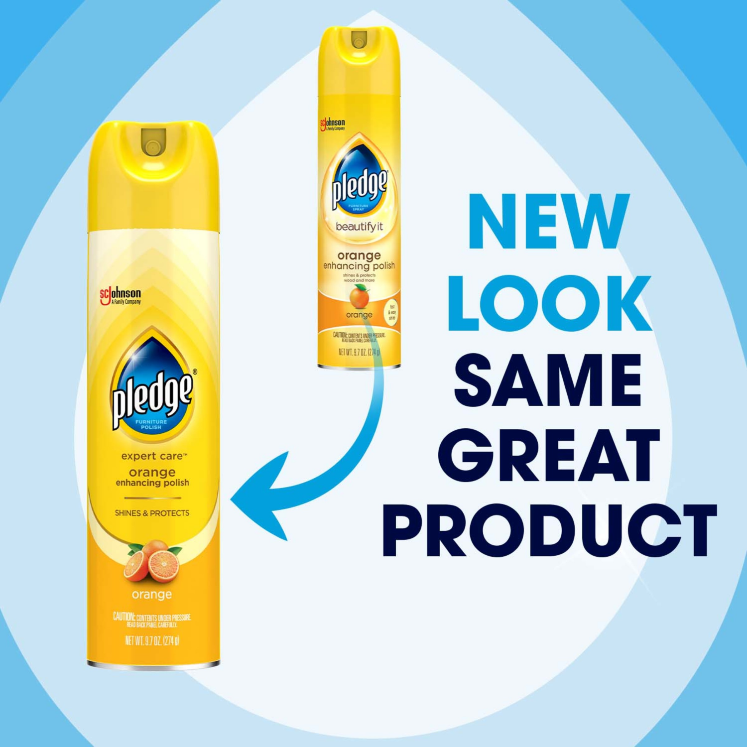 slide 2 of 5, Pledge Expert Care™, Wood Polish Shines and Protects, Orange Enhancing, Aerosol, 9.7 oz., 9.7 oz