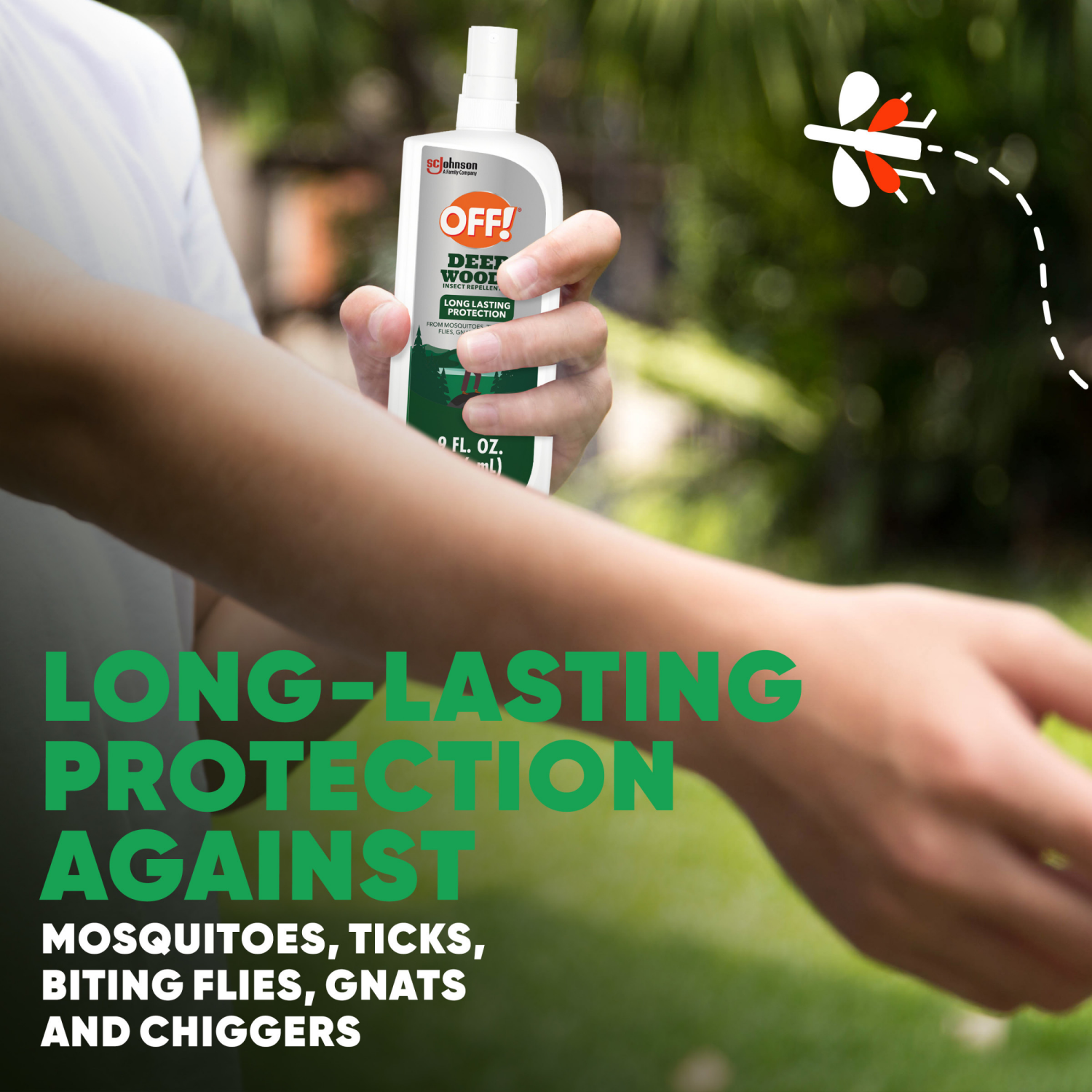 slide 8 of 8, OFF! Deep Woods Mosquito Repellent VII Spritz, Long-Lasting Outdoor Bug Spray, 9 oz, 9 oz