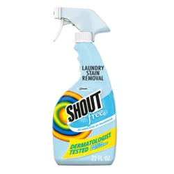 Shout Free Laundry Stain Remover, Active Enzyme Formula is Dye, Fragrance, and Bleach Free, Removes 100+ Types of Stains, including Baby Stains - 22oz Spray
