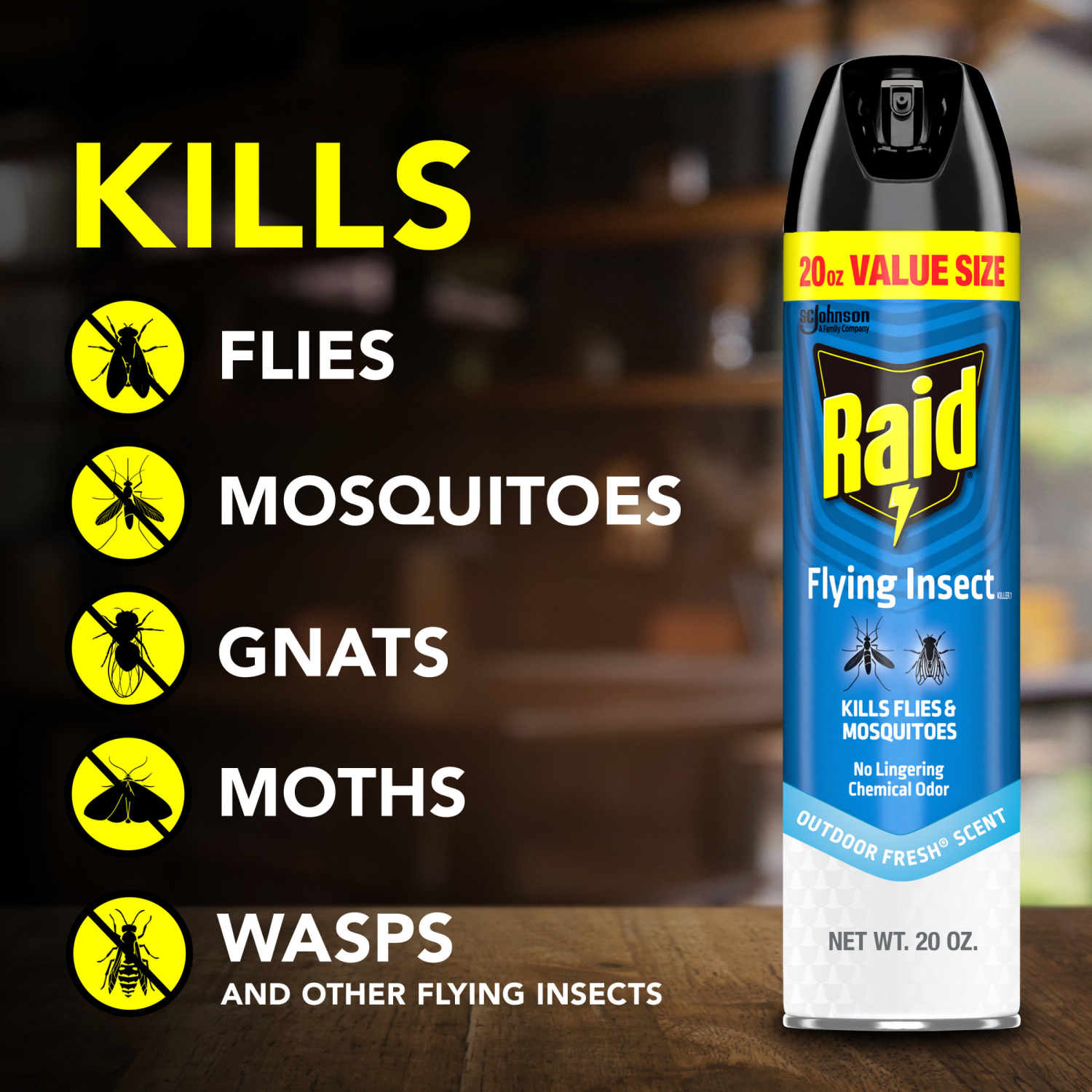 slide 4 of 8, Raid Flying Insect Killer 7, Insecticide Spray, Outdoor Fresh Scent, 20 oz, 20 oz