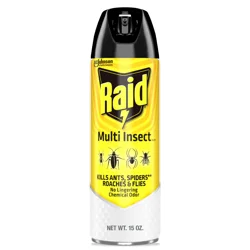 Raid Multi Insect Killer 7, Indoor & Outdoor Insecticide Spray for Common Bugs, 15 oz
