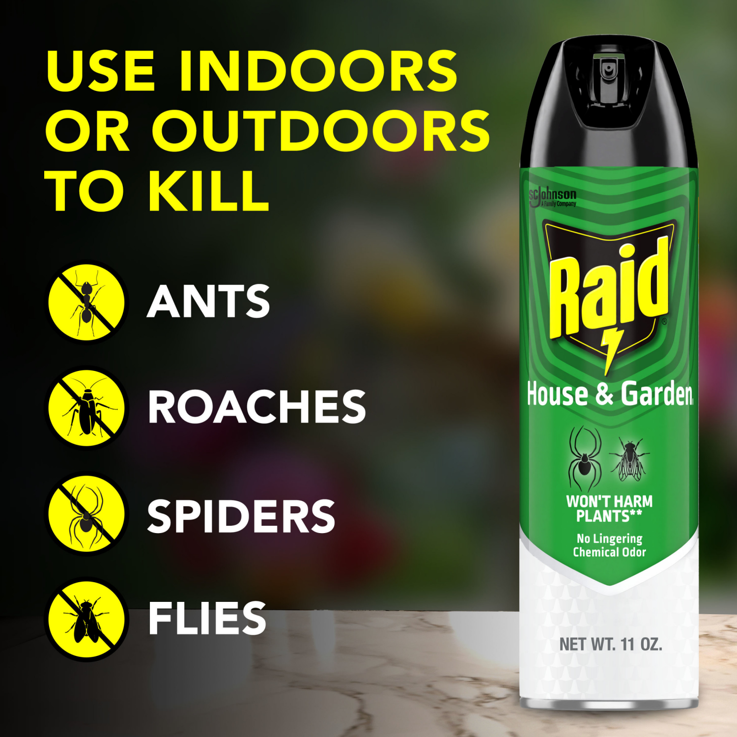 slide 4 of 8, Raid House And Garden Bug Killer Insecticide, 11 oz