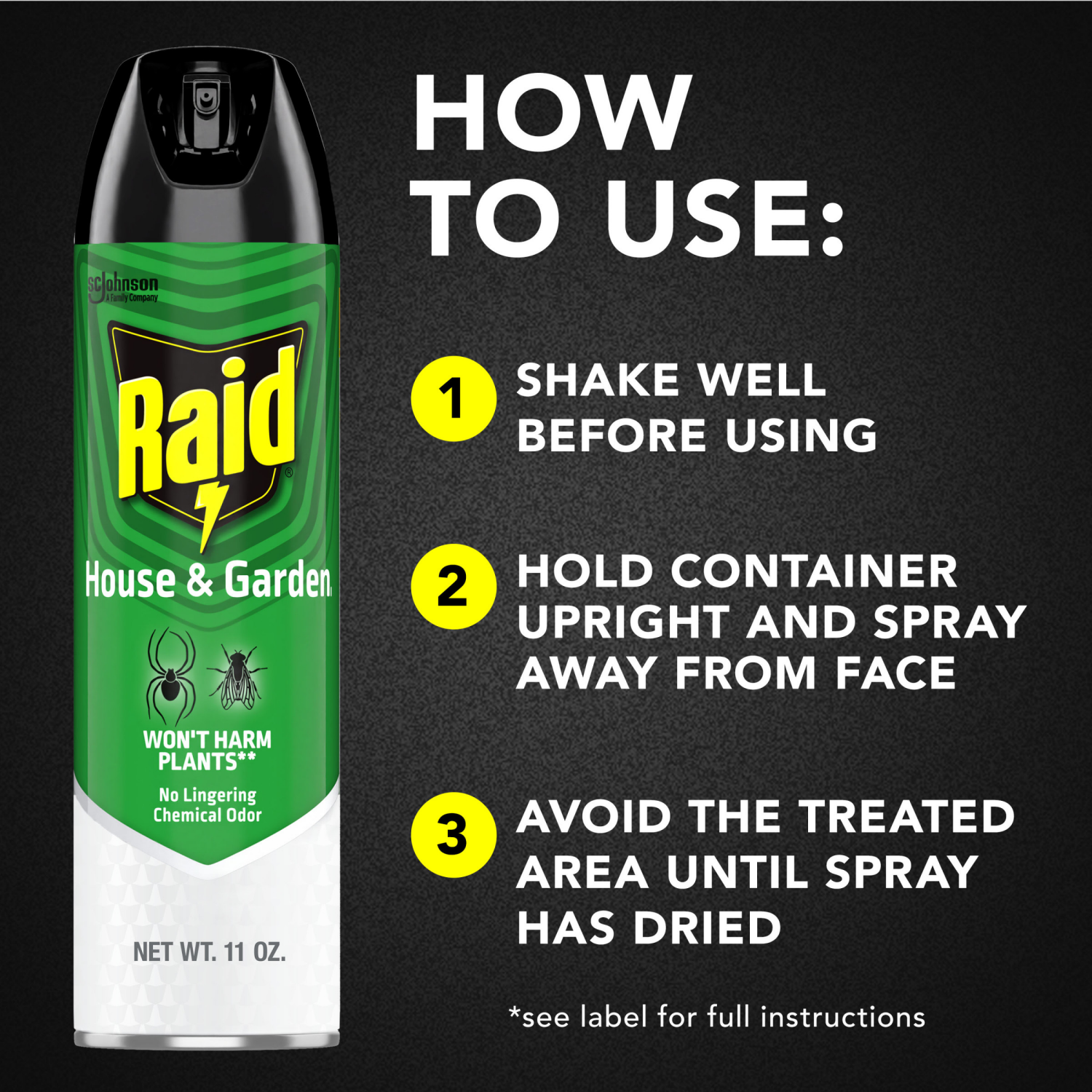 slide 6 of 8, Raid House And Garden Bug Killer Insecticide, 11 oz