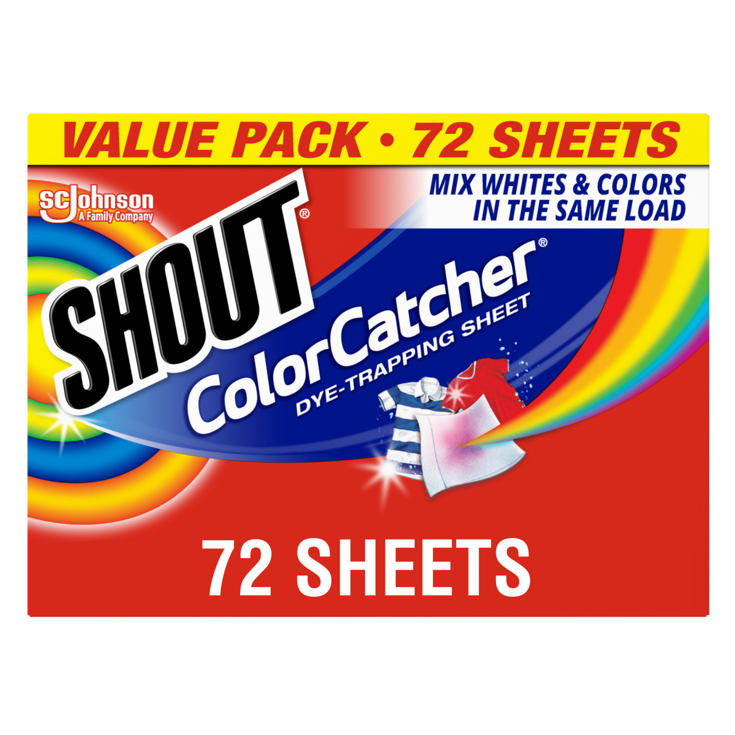slide 1 of 8, Shout ColorCatcher Value Pack In-Wash Dye-Trapping Sheet 72 ea, 72 ct
