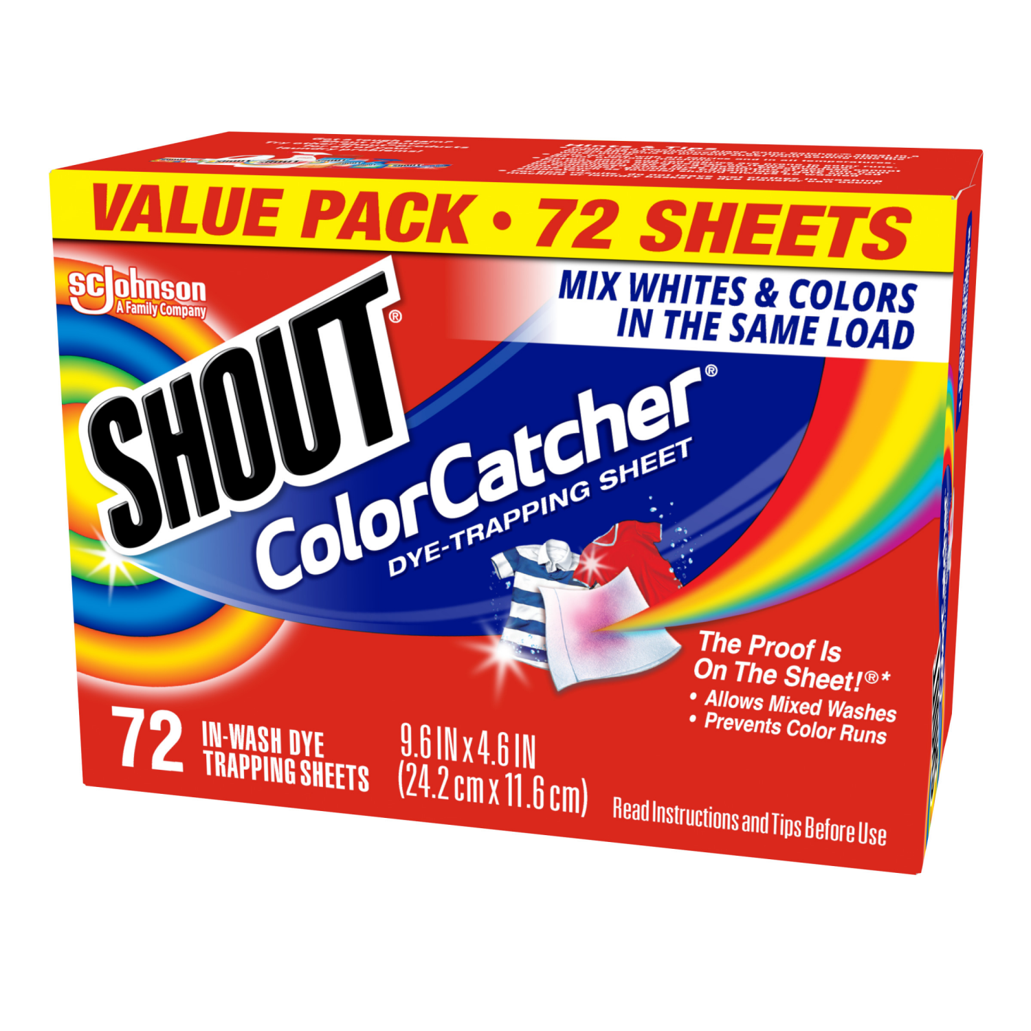 slide 6 of 8, Shout ColorCatcher Value Pack In-Wash Dye-Trapping Sheet 72 ea, 72 ct