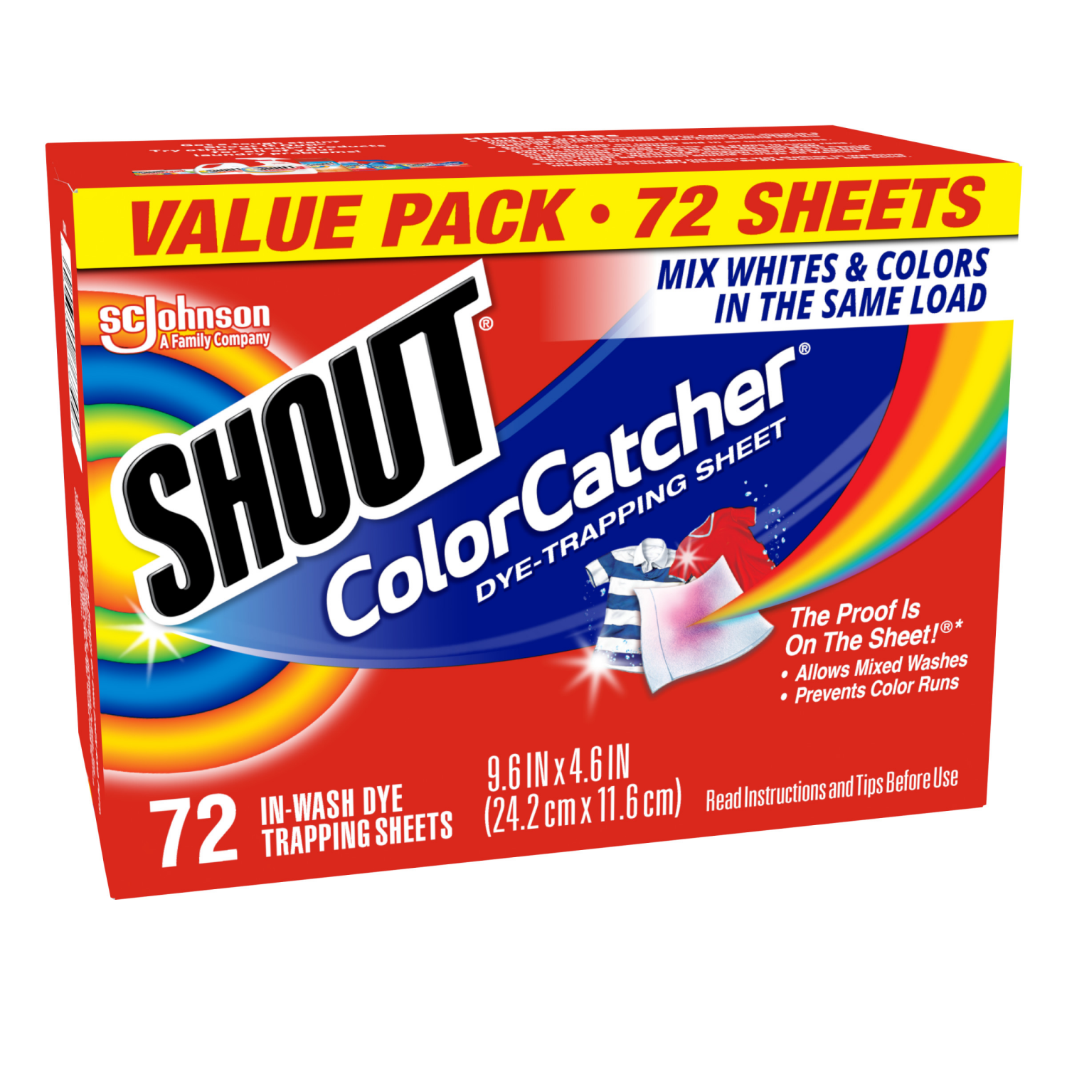 slide 7 of 8, Shout ColorCatcher Value Pack In-Wash Dye-Trapping Sheet 72 ea, 72 ct
