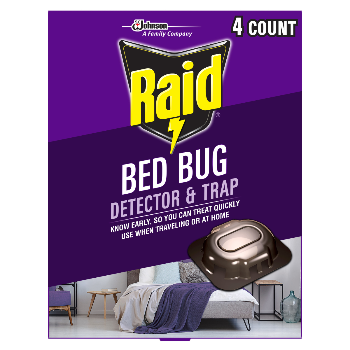 slide 1 of 8, Raid Bed Bug Detector & Trap, 4 ct