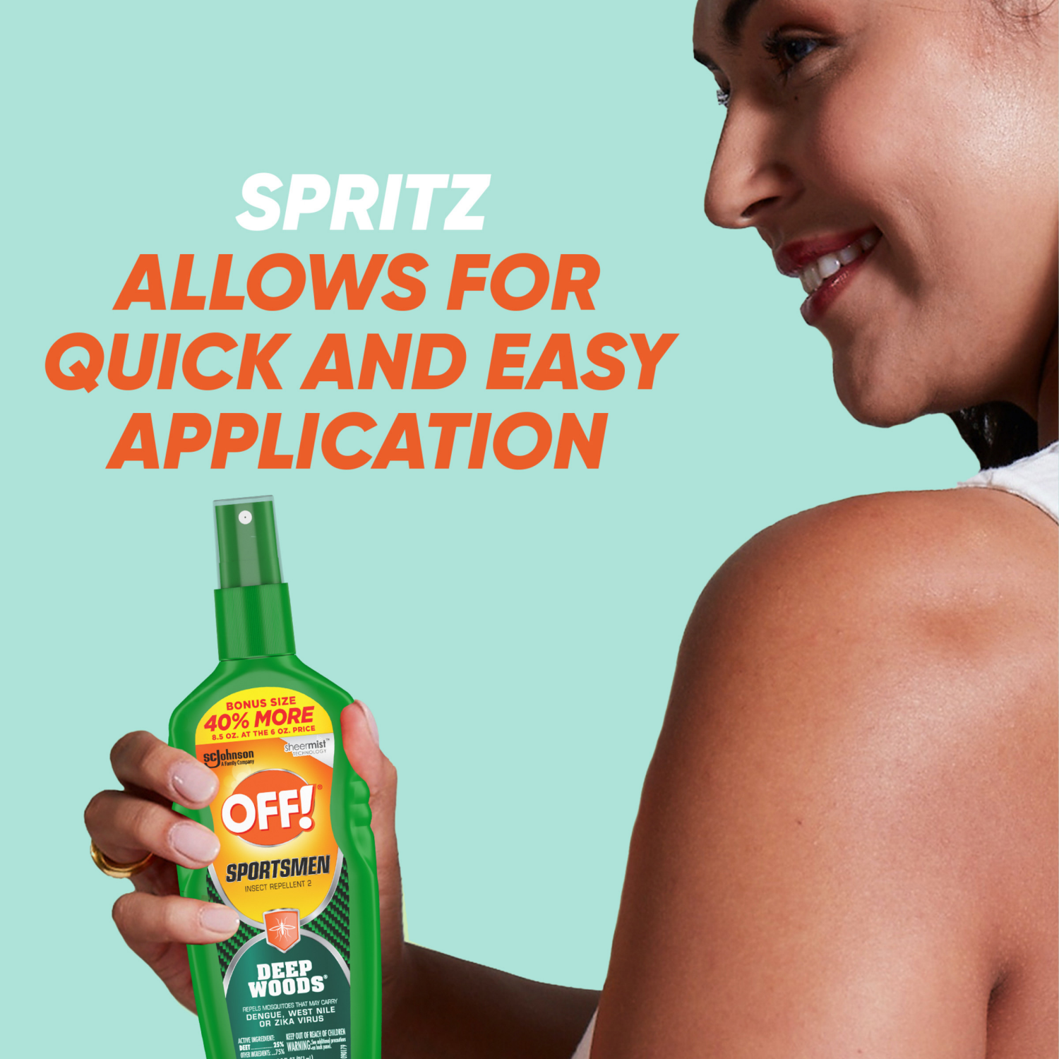 slide 6 of 8, OFF! Sportsmen Deep Woods Insect Repellent II Spritz, Bonus Size, 8.5 oz, 8.5 fl oz