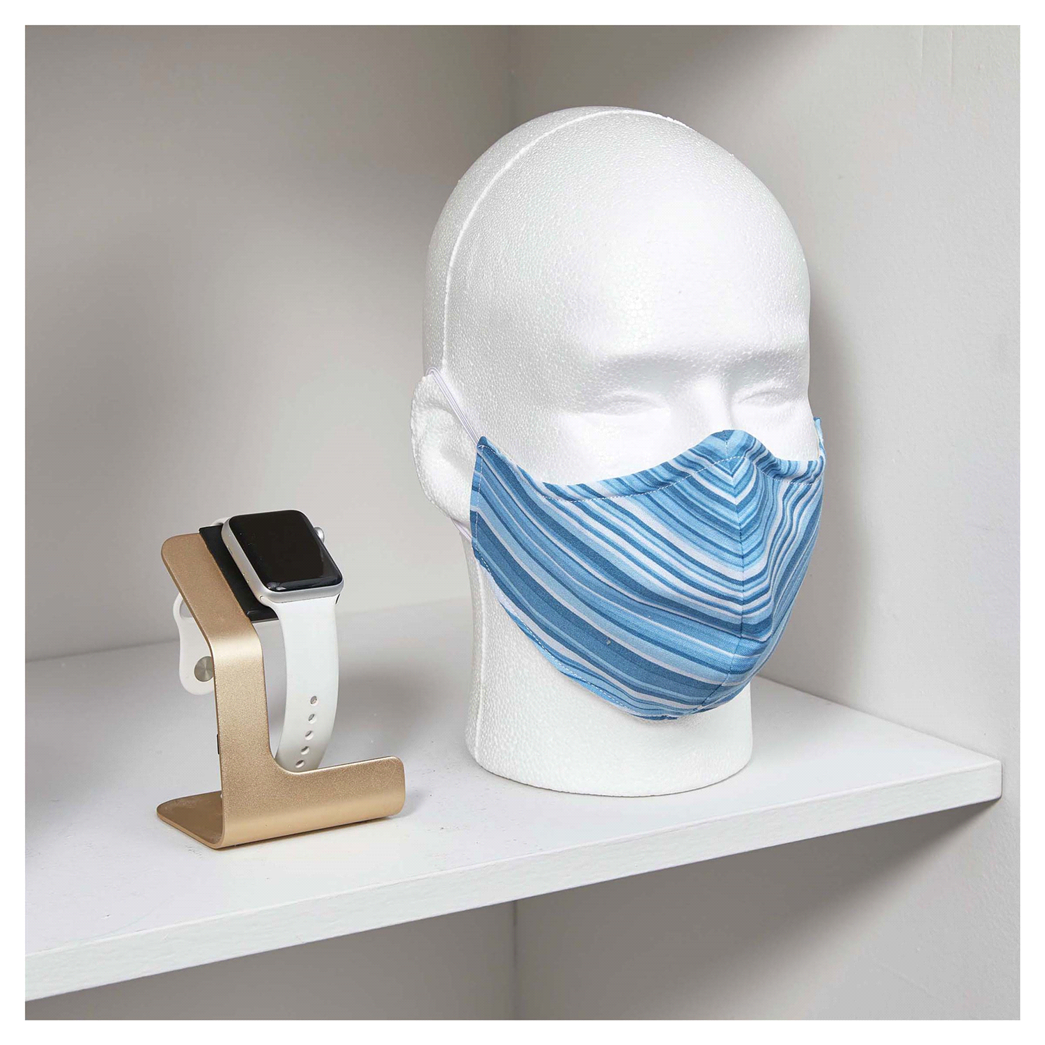 slide 4 of 4, FloraCraft Expanded Polystyrene Foam Male Head White, 6.25 in x 8.8 in x 10.3 in