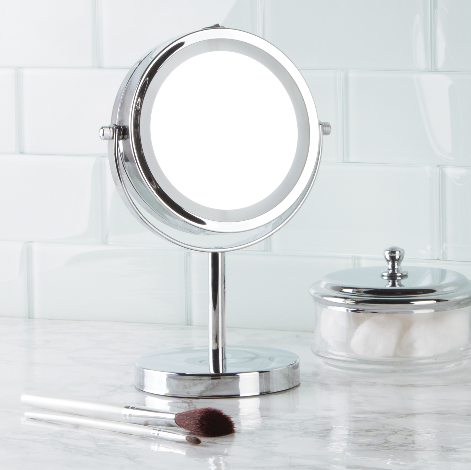 slide 1 of 3, Real Home LED Lighted Vanity Mirror, 1 ct