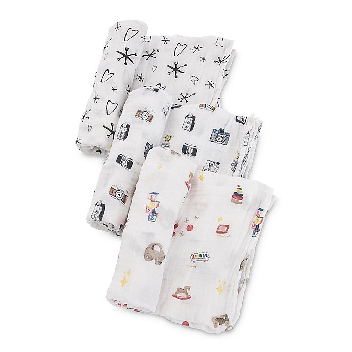 slide 1 of 3, Little Unicorn The Boss Baby Toy Box Muslin Swaddle Blankets, 3 ct