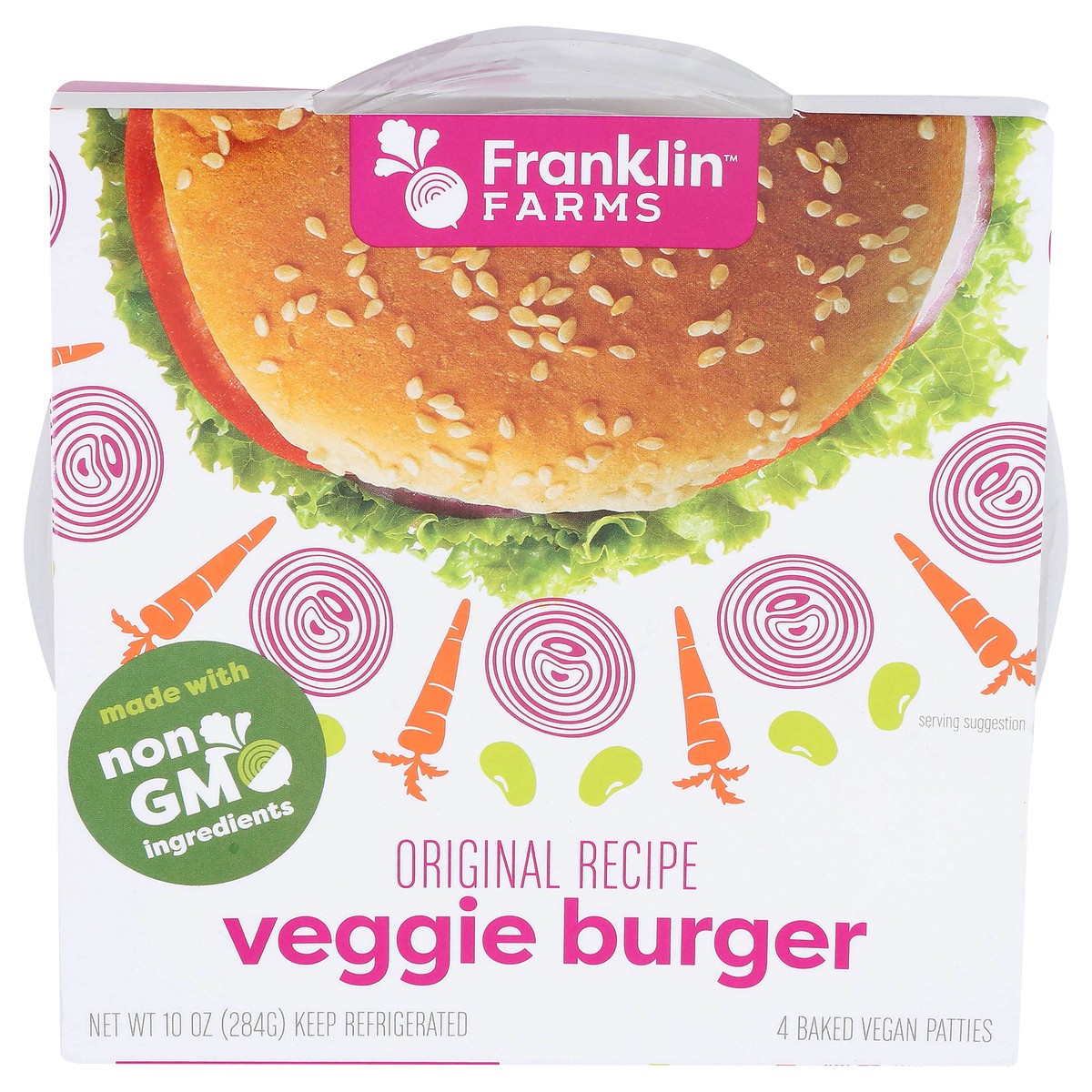 slide 1 of 7, Franklin Farms Original Veggie Burger, 4 ct