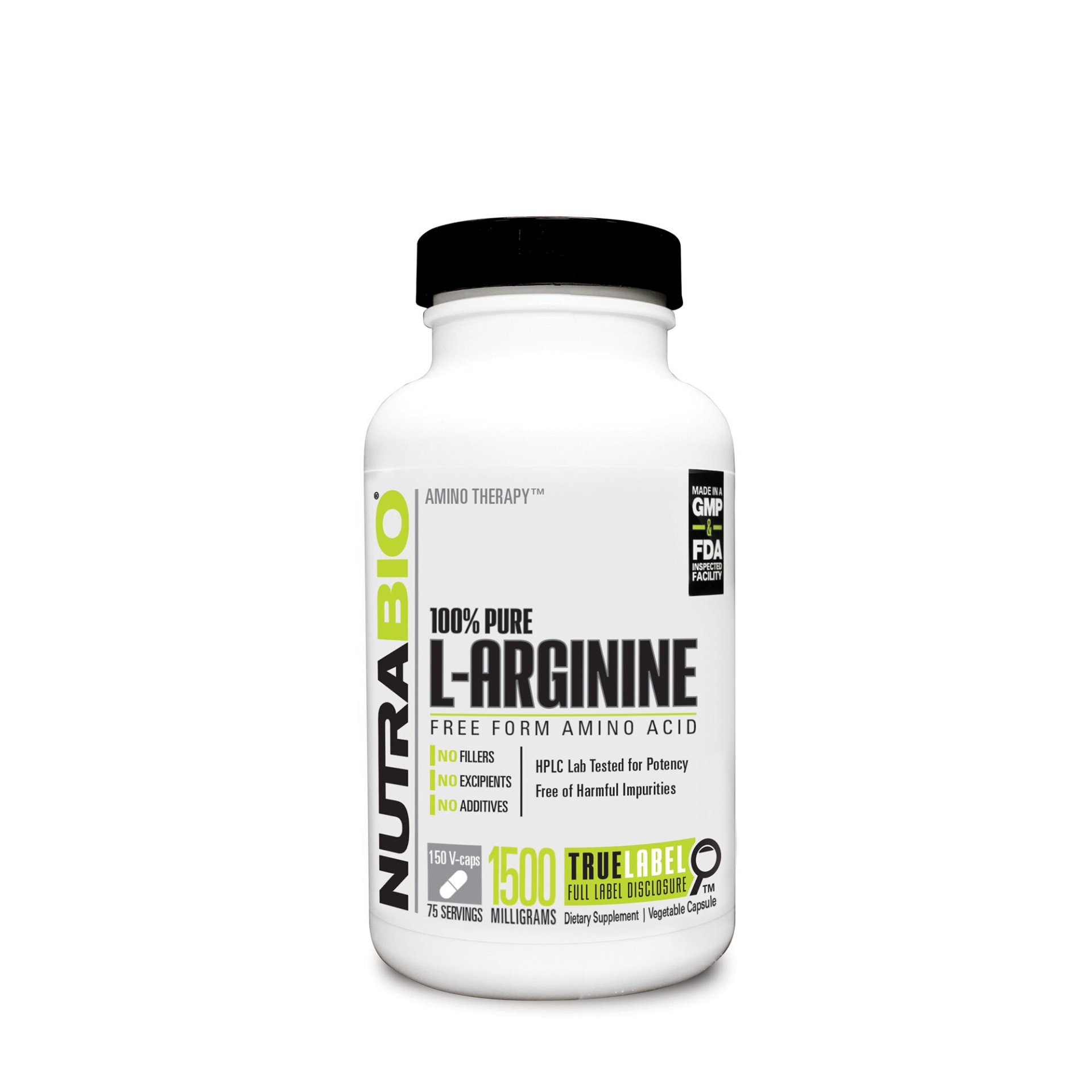 slide 1 of 1, NutraBio Amino Therapy 100% Pure L-Arginine, 150 ct