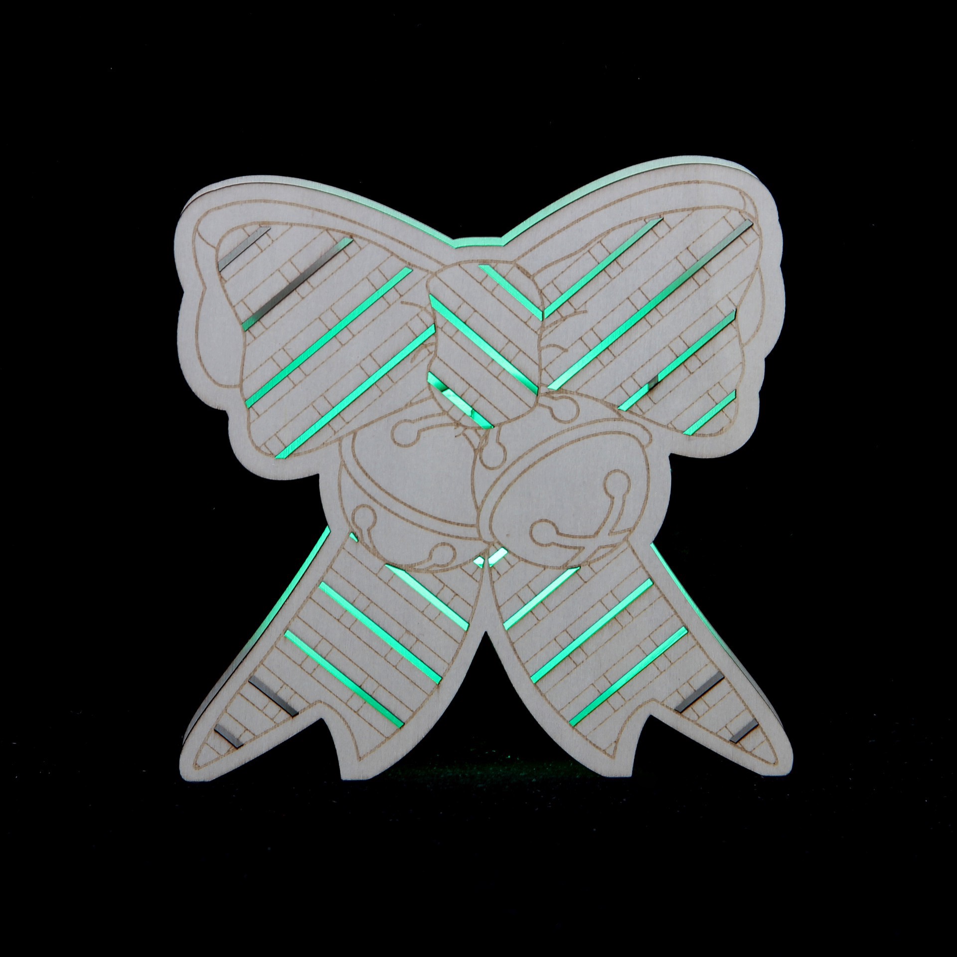 slide 2 of 3, 6" Bow Led Diy Wood Decor By Make Market, 6 in